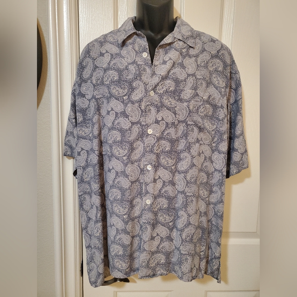 SILK VINTAGE SILK MENS SHIRT XL PERFECT CONDITION